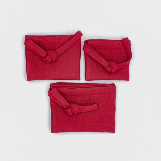 縄文の麻ふんどし赤(バラ染め)