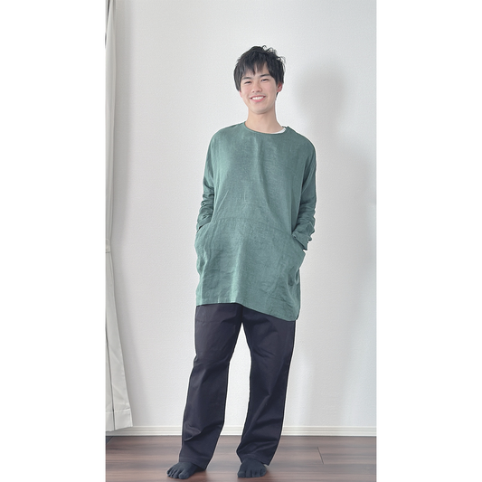 ［ezu（旧：リップル洋品店）］クラシックシャツ （緑）【210】