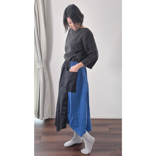 リップル洋品店　紺碧のギャザースカート【76】