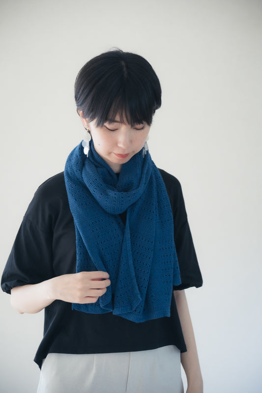 【18. あいわゆう 青藍の護布 有機綿・亜麻ブランケット「藍」】