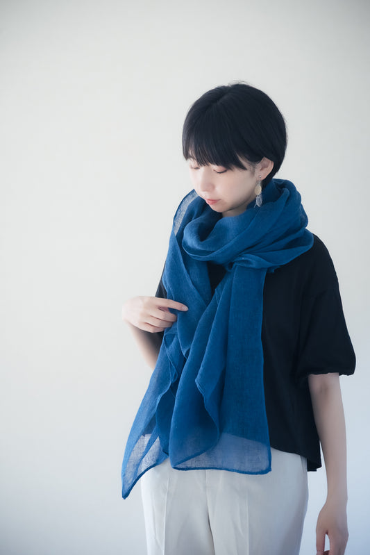 【20. あいわゆう　青藍の護布　大判蚊帳布「紺」】