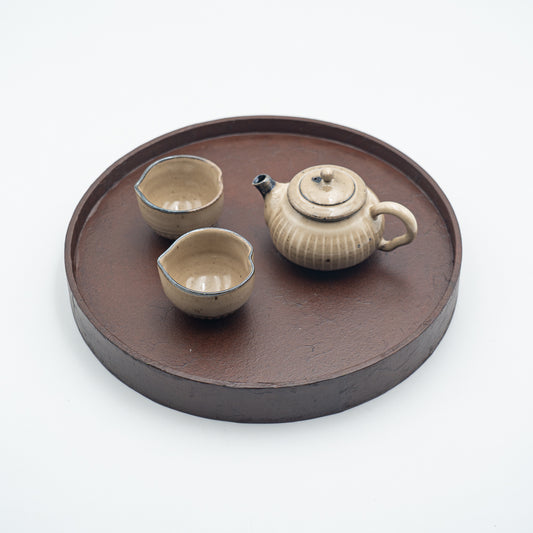 茶肆ゆにわ お茶はじめセットA(丸盆・急須・茶杯2個・茶葉)