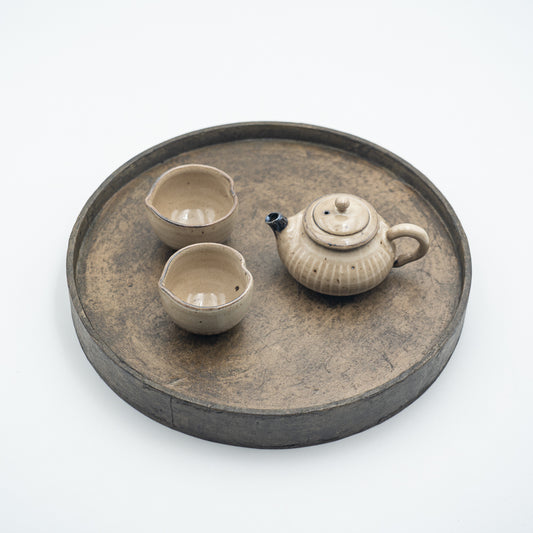 茶肆ゆにわ お茶はじめセットB(丸盆・急須・茶杯2個・茶葉)