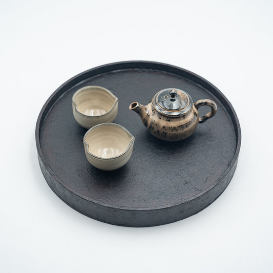 茶肆ゆにわ お茶はじめセットC(丸盆・急須・茶杯2個・茶葉)