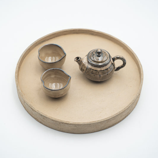 茶肆ゆにわ お茶はじめセットE（丸盆・急須・茶杯2個・茶葉）