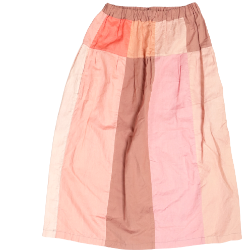 リップル洋品店　ピンクのパッチワークフレアスカート　【77~78】